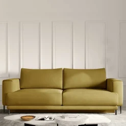 Wohnen Sofas<Schlafcouch aus Velours in Senfgelb - Lurymav