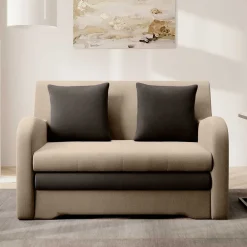 Wohnen Betten|Sofas<Schlafcouch in Beige und Dunkelbraun - Calming