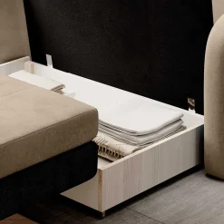 Wohnen Betten|Sofas<Schlafcouch in Beige und Dunkelbraun - Calming