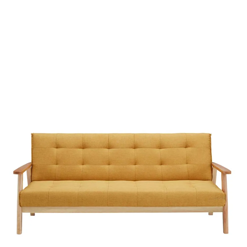 Wohnen Sofas<Schlafcouch in Gelb & Eukalyptus Natur - Emkola