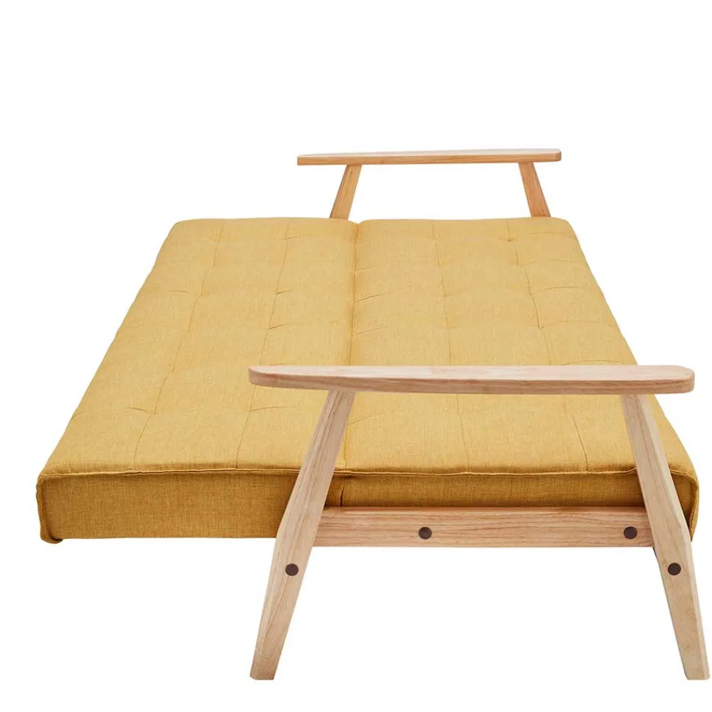 Wohnen Sofas<Schlafcouch in Gelb & Eukalyptus Natur - Emkola