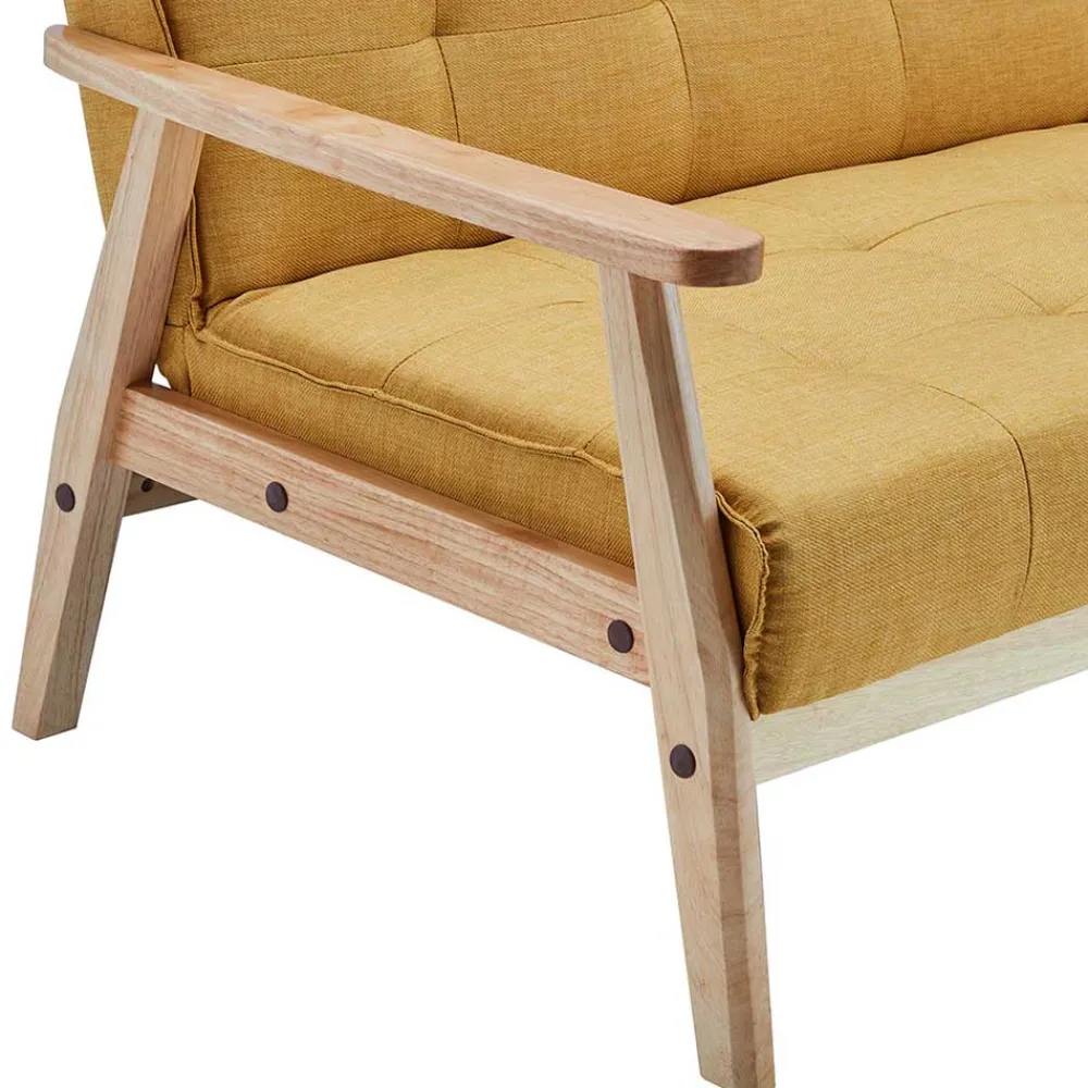 Wohnen Sofas<Schlafcouch in Gelb & Eukalyptus Natur - Emkola