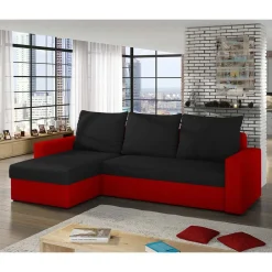 Wohnen Sofas<Schlafcouch in Schwarz und Rot - Chessna