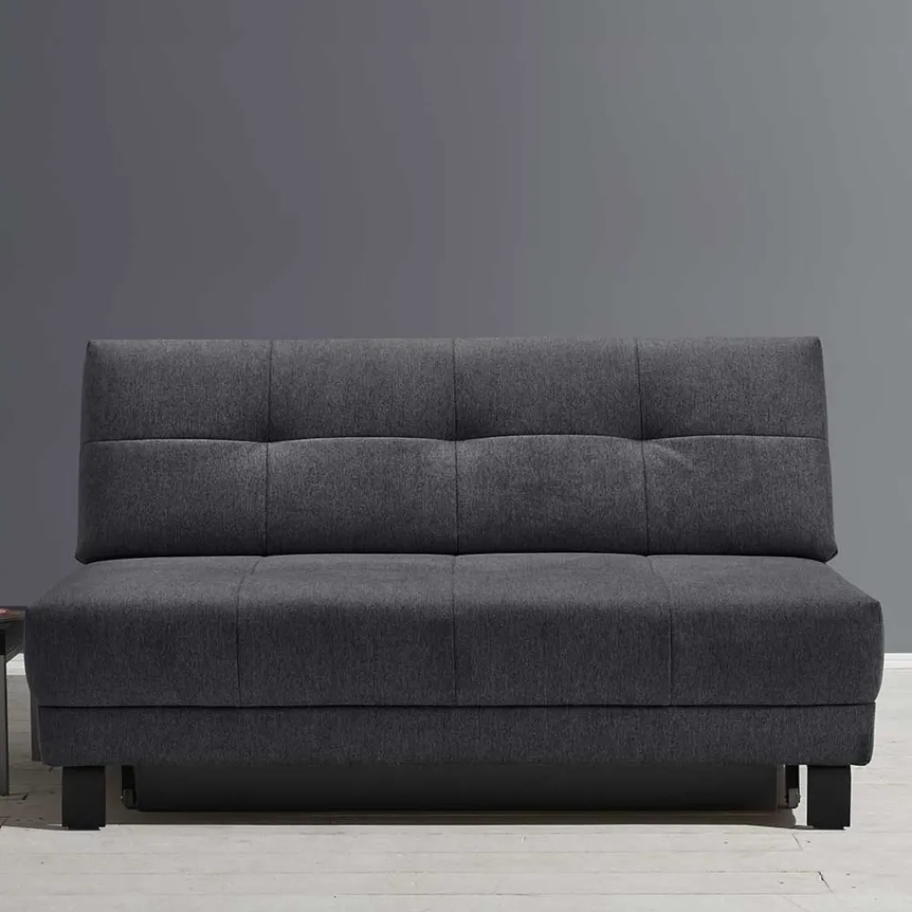 Wohnen Sofas<Schlafcouch mit Bettkasten in Dunkelgrau - Lenza