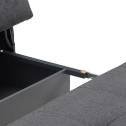 Wohnen Sofas<Schlafcouch mit Bettkasten in Dunkelgrau - Lenza
