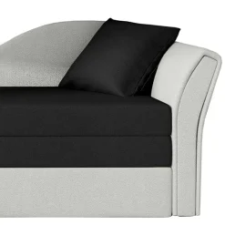 Wohnen Betten|Sofas<Schlaffunktion Recamiere in Offwhite und Schwarz - Asbrov