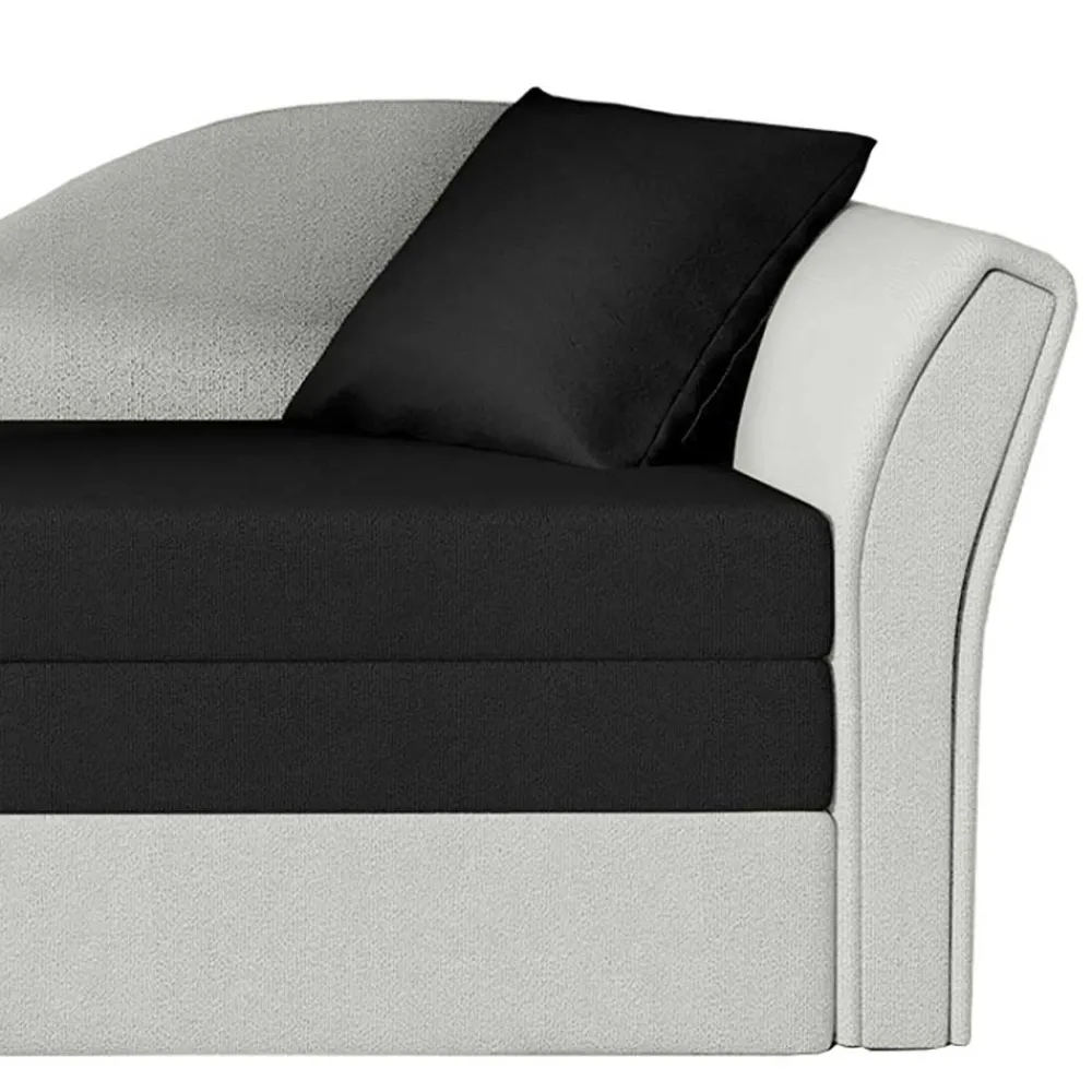 Wohnen Betten|Sofas<Schlaffunktion Recamiere in Offwhite und Schwarz - Asbrov