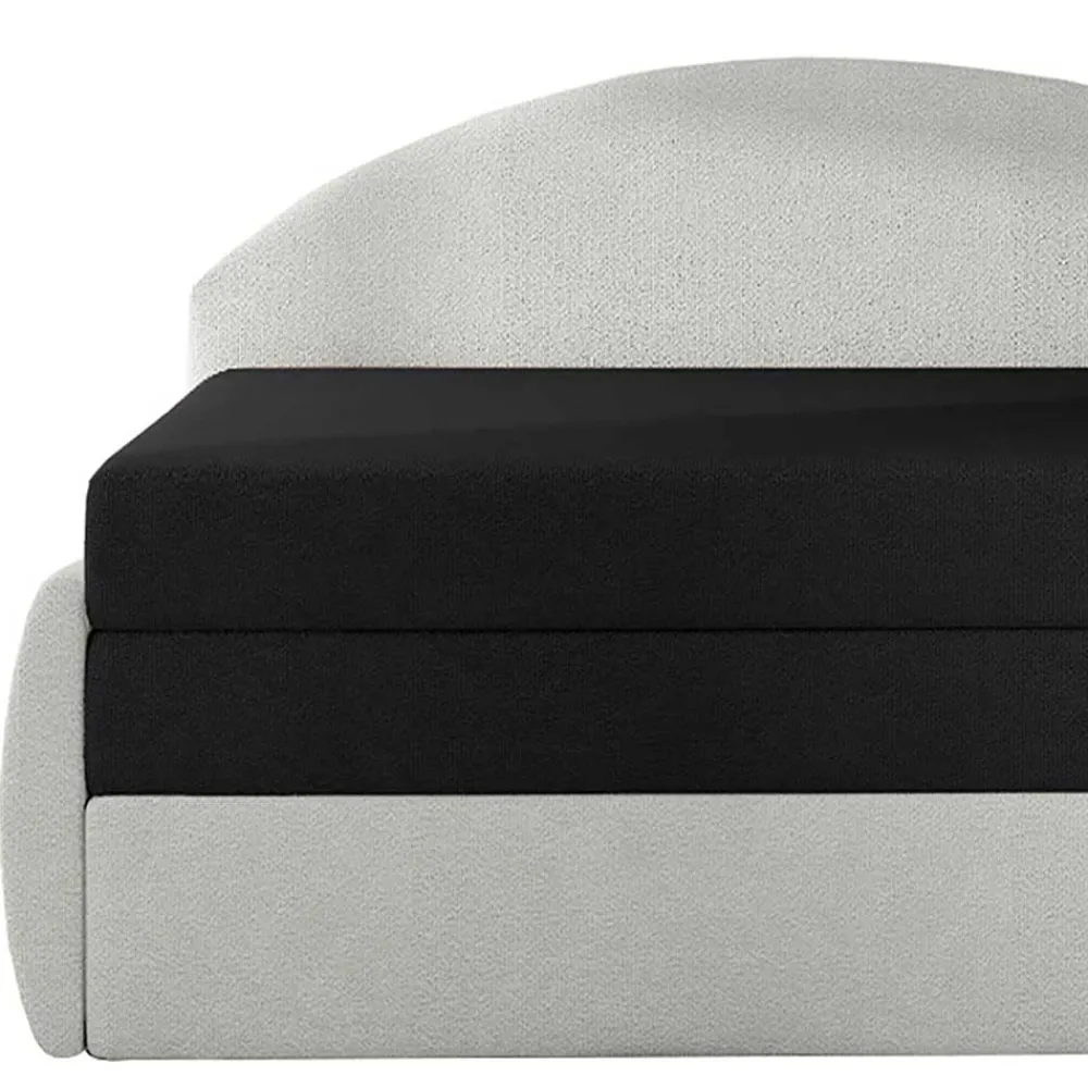Wohnen Betten|Sofas<Schlaffunktion Recamiere in Offwhite und Schwarz - Asbrov