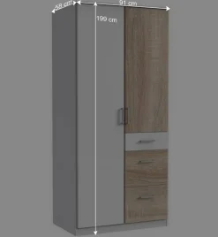 Wohnen Kleiderschränke<Schlafraum Kleiderschrank mit drei Schubladen - Magdelan