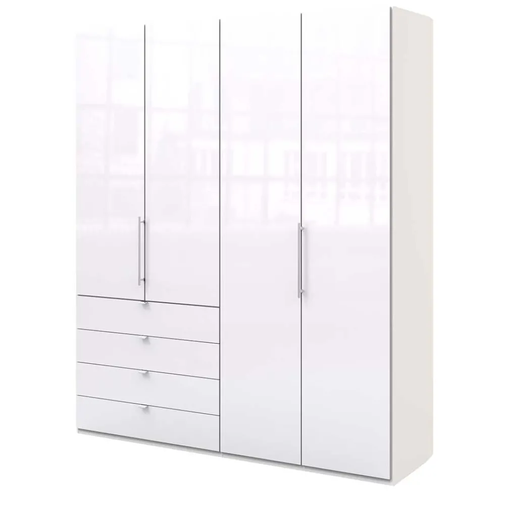 Wohnen Kleiderschränke|Schränke<Schlafraum Kleiderschrank in Weiß Glas Front - Dolienca