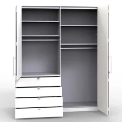 Wohnen Kleiderschränke|Schränke<Schlafraum Kleiderschrank in Weiß Glas Front - Dolienca