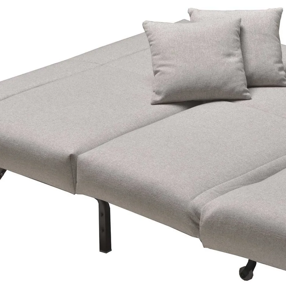 Wohnen Sofas<Schlafsofa als Einzelbett oder Doppelbett Tutran in Hellgrau Webstoff