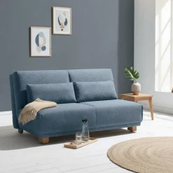 Wohnen Sofas<Schlafsofa in Blau mit Eiche - Sojette