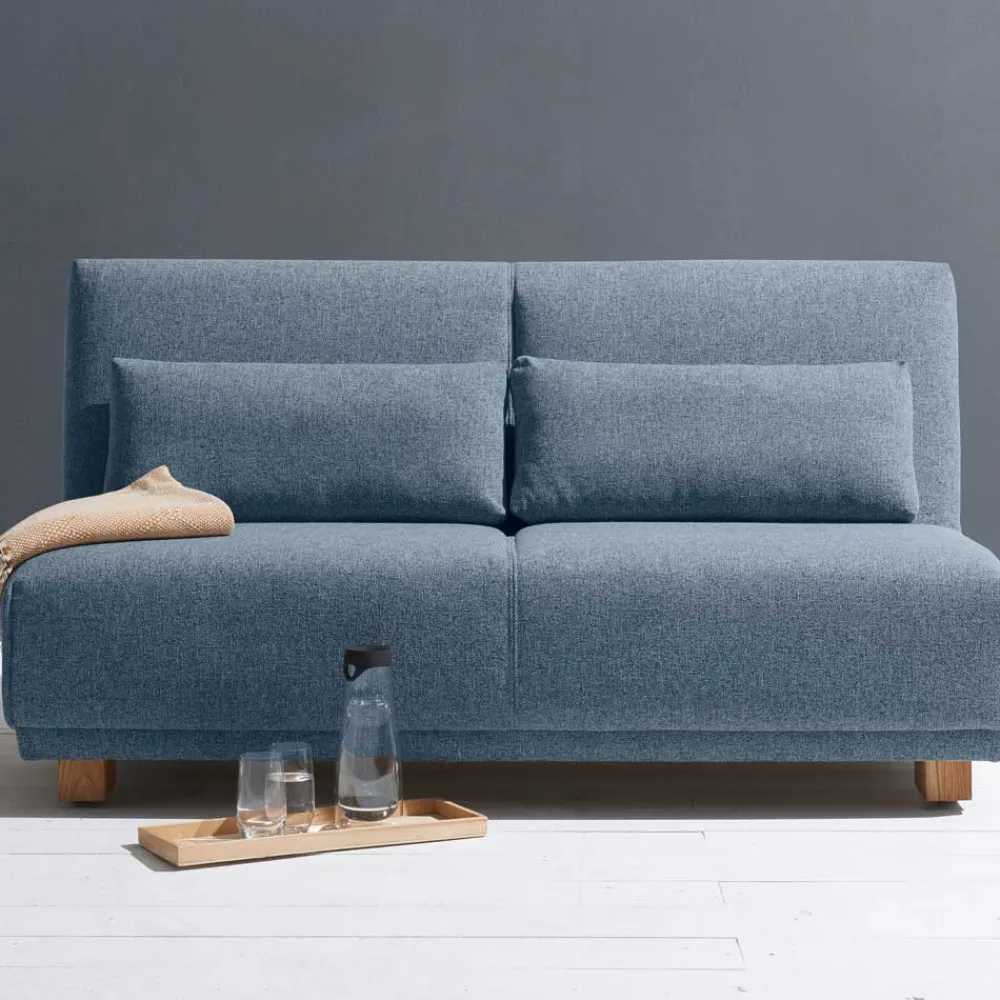 Wohnen Sofas<Schlafsofa in Blau mit Eiche - Sojette