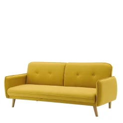 Wohnen Betten|Sofas<Schlafsofa in Gelb Strukturstoff - Puneca