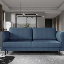 Wohnen Sofas<Schlafsofa in meliertem Blaugrau Stoffbezug - Ipsum