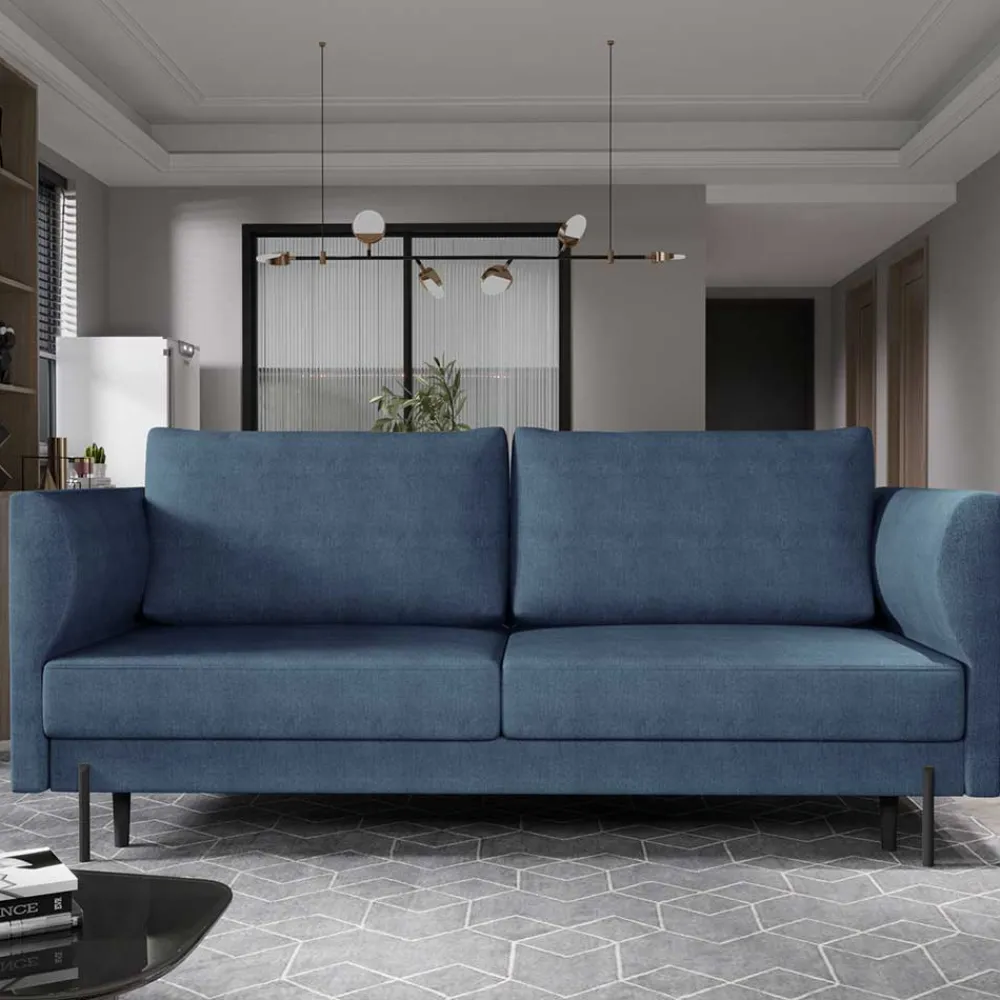 Wohnen Sofas<Schlafsofa in meliertem Blaugrau Stoffbezug - Ipsum