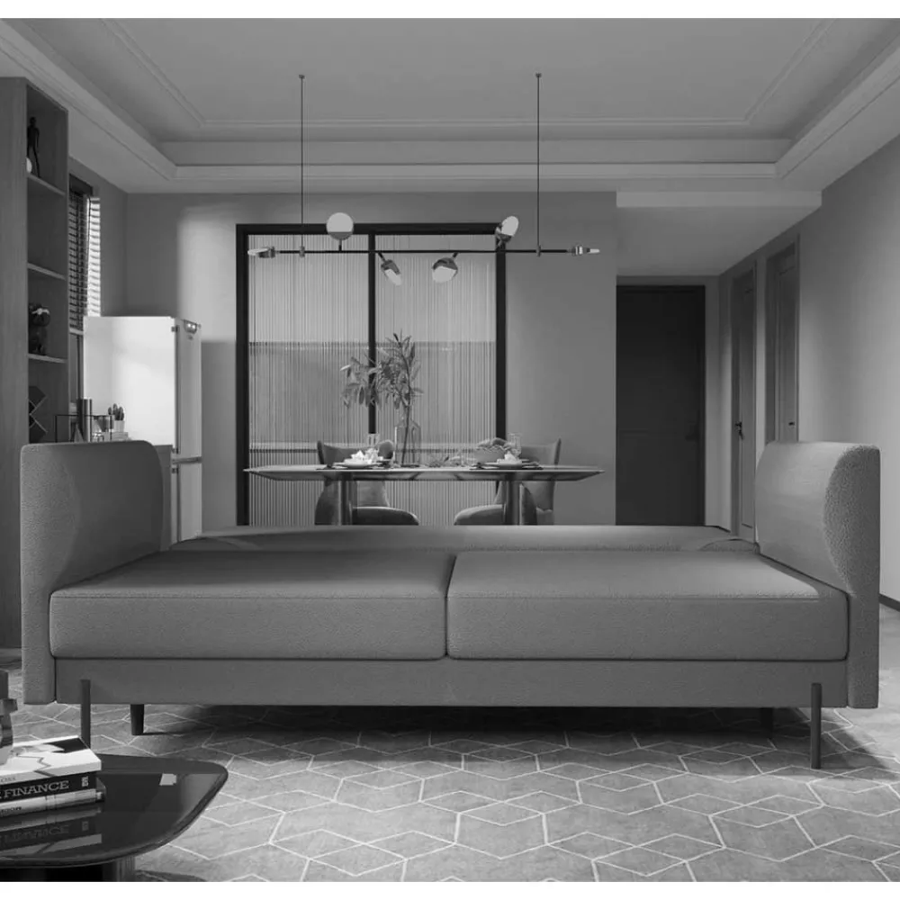 Wohnen Sofas<Schlafsofa in meliertem Blaugrau Stoffbezug - Ipsum