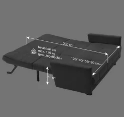 Wohnen Betten|Sofas<Schlafsofa mit abklappbaren Arnlehnen - Madley