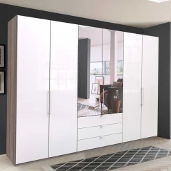 Wohnen Kleiderschränke|Schränke<Schlafzimmer Falttüren-Schrank mit Spiegel - Empresian