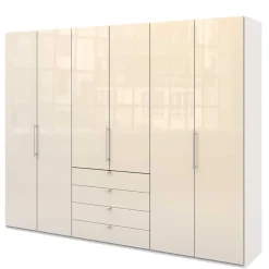 Wohnen Kleiderschränke<Schlafzimmer Falttürenschrank in Creme Weiß - Zidarie