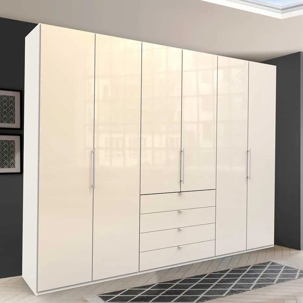 Wohnen Kleiderschränke<Schlafzimmer Falttürenschrank in Creme Weiß - Zidarie
