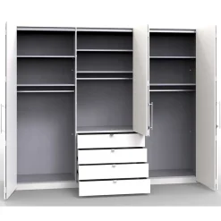 Wohnen Kleiderschränke<Schlafzimmer Falttürenschrank in Creme Weiß - Zidarie