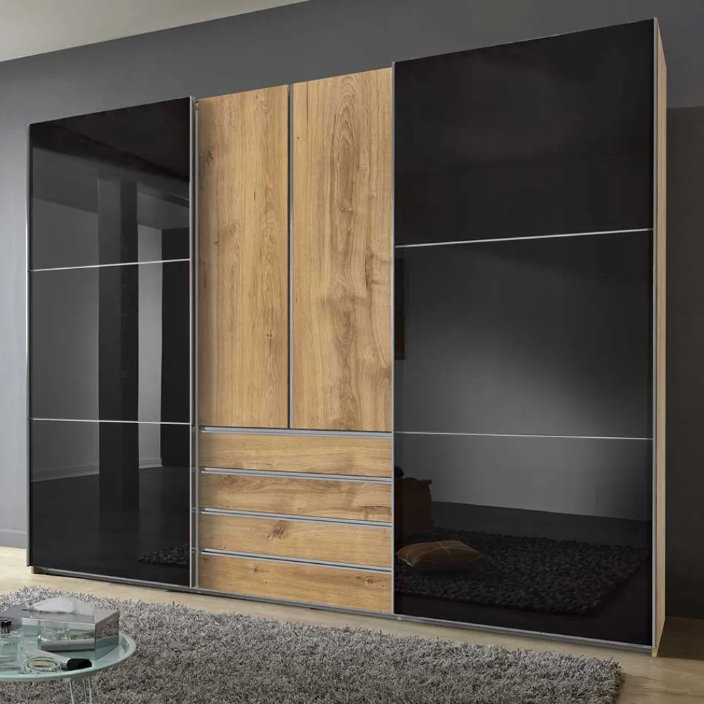 Wohnen Kleiderschränke|Schränke<Schlafzimmer Kleiderschrank in Dunkelgrau Glas - Hectos