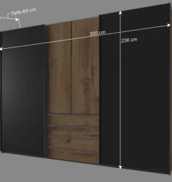 Wohnen Kleiderschränke|Schränke<Schlafzimmer Kleiderschrank in Dunkelgrau Glas - Hectos