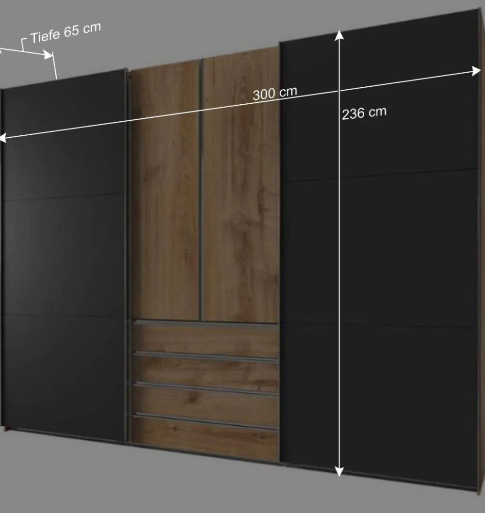 Wohnen Kleiderschränke|Schränke<Schlafzimmer Kleiderschrank in Dunkelgrau Glas - Hectos