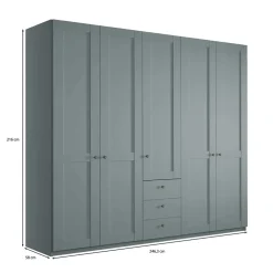 Wohnen Kleiderschränke|Schränke<Schlafzimmer Kleiderschrank in Graugrün - Rajavo