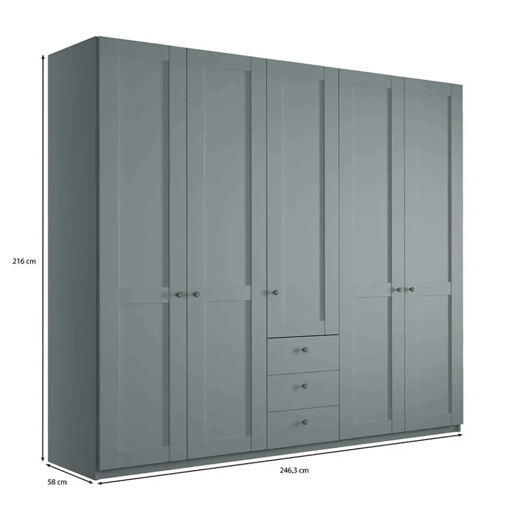 Wohnen Kleiderschränke|Schränke<Schlafzimmer Kleiderschrank in Graugrün - Rajavo