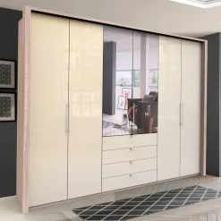 Wohnen Kleiderschränke|Schränke<Schlafzimmer Kleiderschrank mit Spiegel Falttür - Rativian
