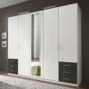Wohnen Kleiderschränke<Schlafzimmer Kleiderschrank in Weiß mit Dunkelgrau - Donnsai