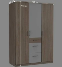 Wohnen Kleiderschränke|Schränke<Schlafzimmer Kleiderschrank zweifarbig - Coros