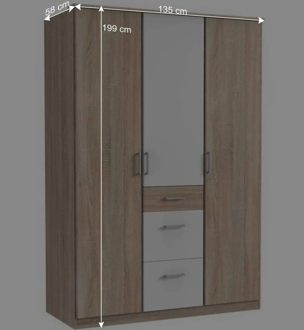 Wohnen Kleiderschränke|Schränke<Schlafzimmer Kleiderschrank zweifarbig - Coros