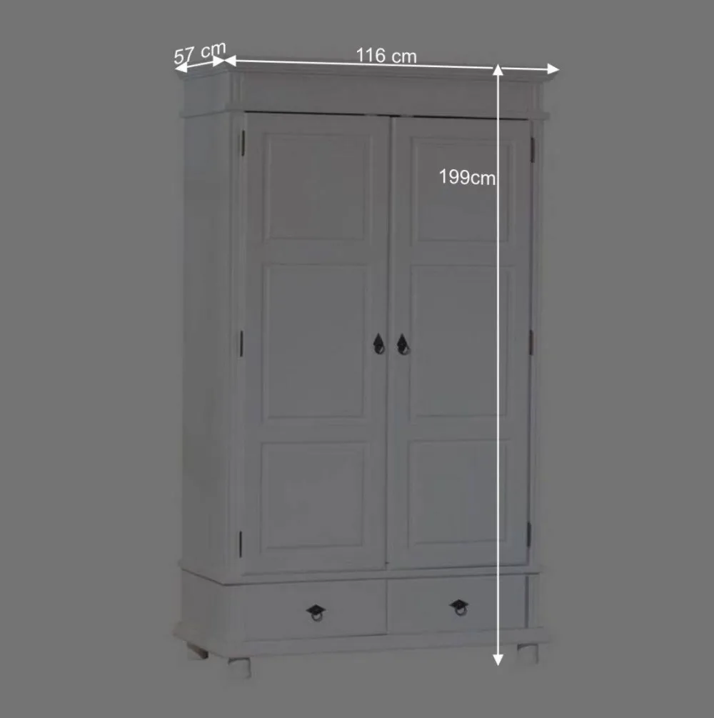 Wohnen Kleiderschränke|Schränke<Schlafzimmer Kleiderschrank Powera in Weiß