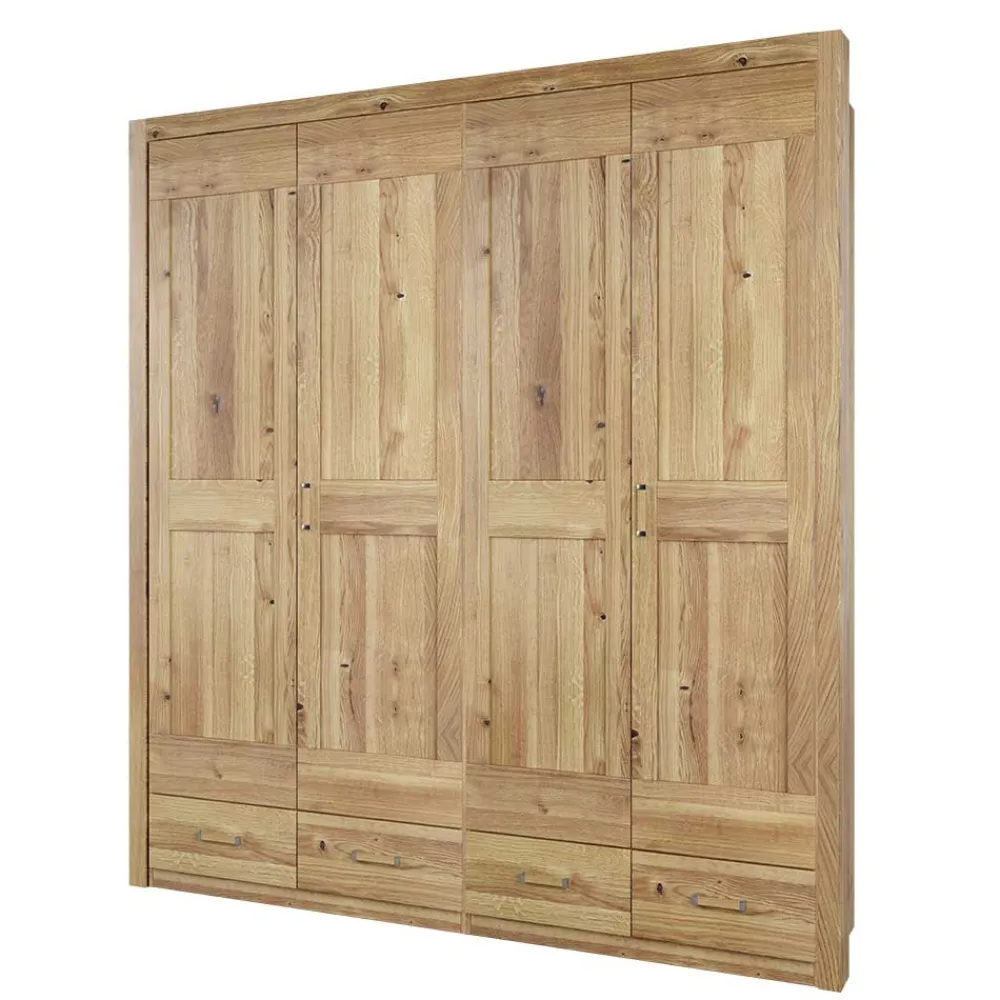 Wohnen Kleiderschränke<Schlafzimmer Kleiderschrank 4 türig & Schubladen - Zamron