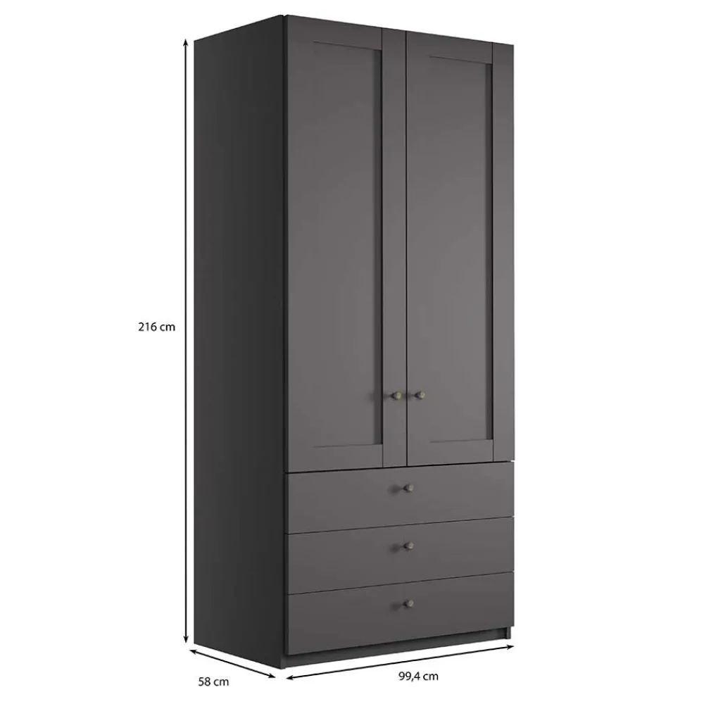 Wohnen Kleiderschränke<Schlafzimmer Kleiderschrank 100x216x58 - Mataram I