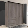 Wohnen Kleiderschränke|Schränke<Schlafzimmer Kleiderschrank in Eiche dunkel - Crenba