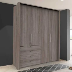 Wohnen Kleiderschränke|Schränke<Schlafzimmer Kleiderschrank in Eiche dunkel - Crenba