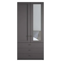 Wohnen Kleiderschränke<Schlafzimmer Kleiderschrank in Dunkelgrau - Mataram