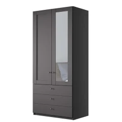 Wohnen Kleiderschränke<Schlafzimmer Kleiderschrank in Dunkelgrau - Mataram