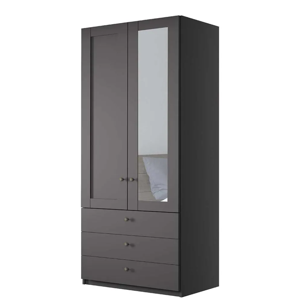 Wohnen Kleiderschränke<Schlafzimmer Kleiderschrank in Dunkelgrau - Mataram