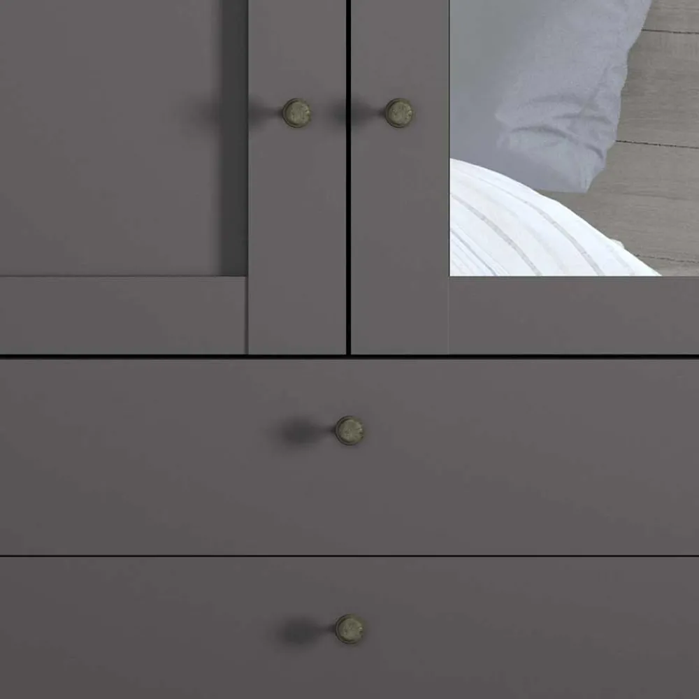 Wohnen Kleiderschränke<Schlafzimmer Kleiderschrank in Dunkelgrau - Mataram