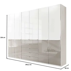 Wohnen Kleiderschränke|Schränke<Schlafzimmer Kombi-Kleiderschrank 6-türig - Pascan