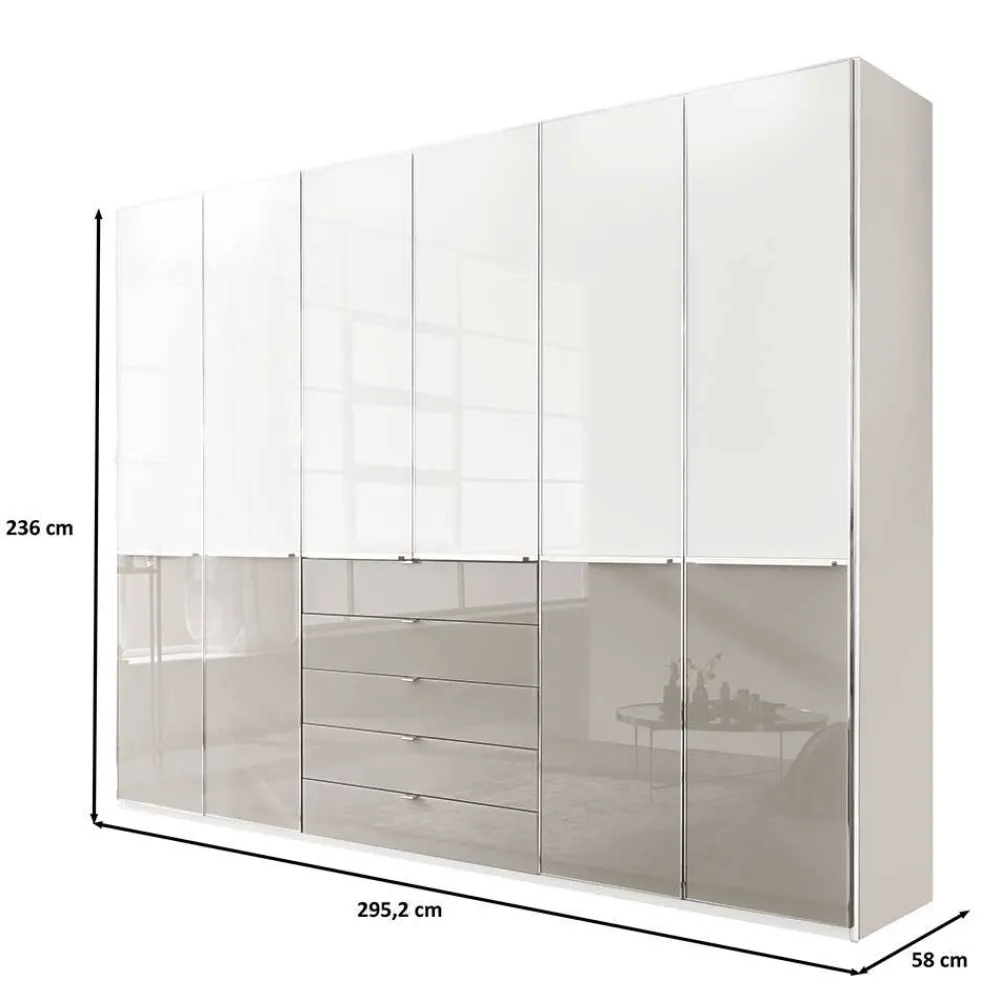Wohnen Kleiderschränke|Schränke<Schlafzimmer Kombi-Kleiderschrank 6-türig - Pascan