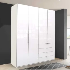 Wohnen Kleiderschränke|Schränke<Schlafzimmer Kombi-Kleiderschrank in Weiß - Dolienca