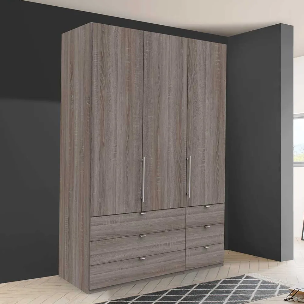 Wohnen Kleiderschränke<Schlafzimmer Kombischrank in Eiche dunkel - Crenba