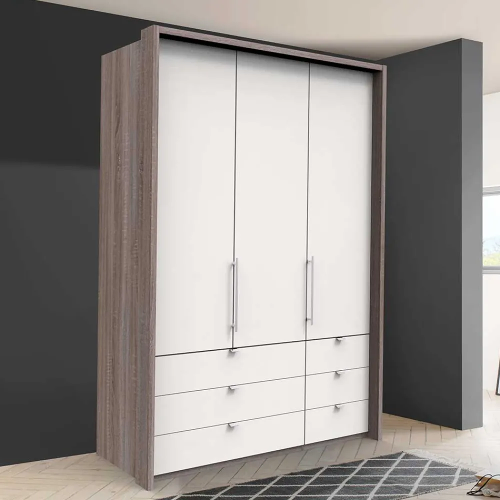 Wohnen Kleiderschränke|Schränke<Schlafzimmer Kombi-Schrank mit sechs Schubladen - Tivierto